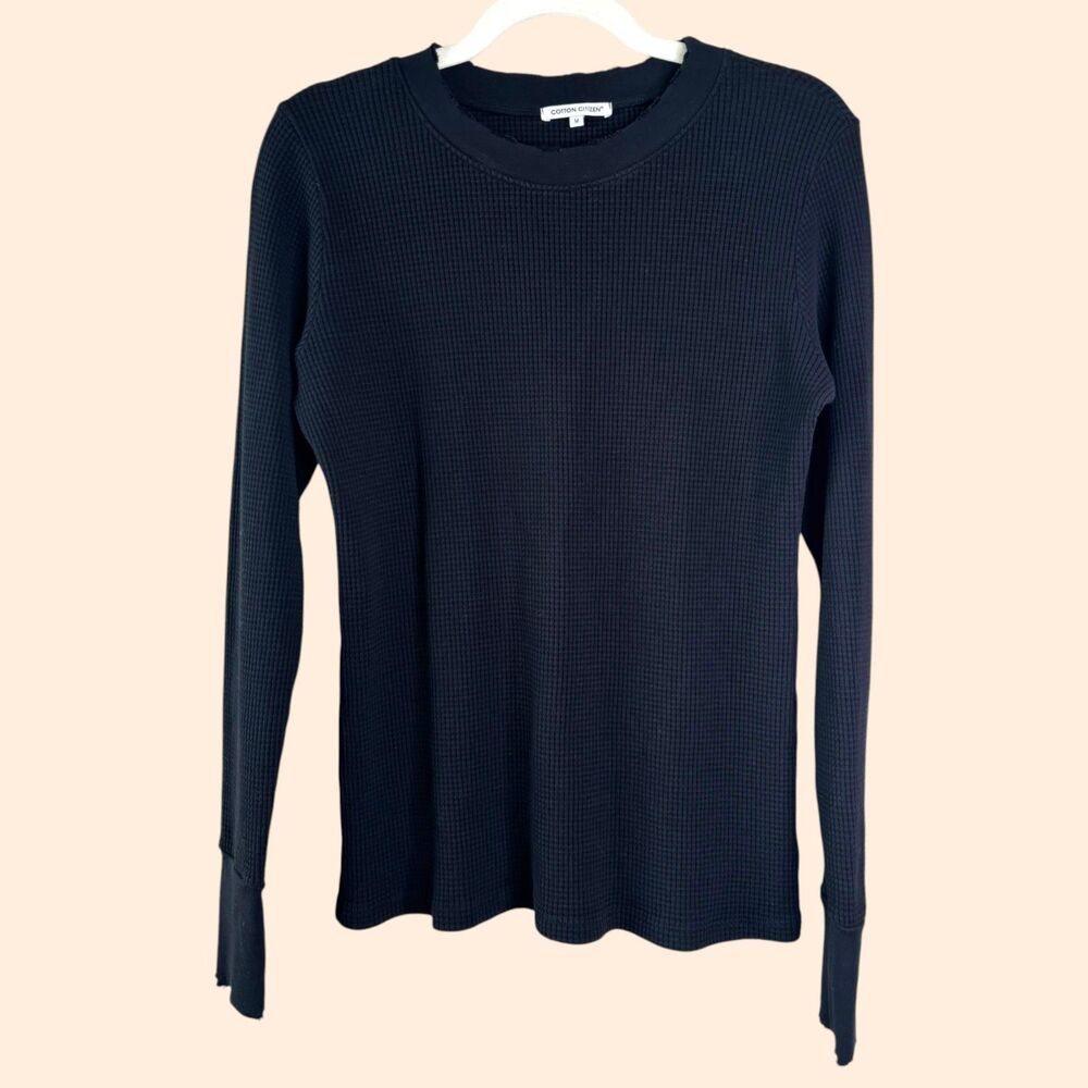 Cotton Citizen Black Waffle Knit Top